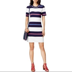 Tommy Hilfiger Multicolor Stripes Short Sleeve Knit Sweater Dress